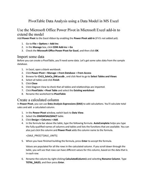 Pivot Table Data Analysis - PivotTable Data Analysis using a Data Model ...