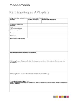 Fillable Online Kartl Ggning Av Apl Plats Academedia Medarbetare Fax