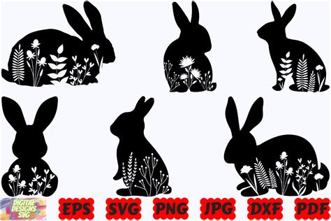 Floral Rabbit Svg Floral Animal Svg Graphic By