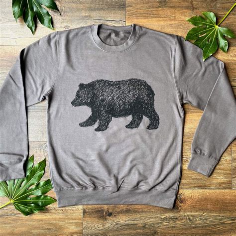 Walking Bear Jumper Cool Bear Jumper Graphic Mens Bear Etsy