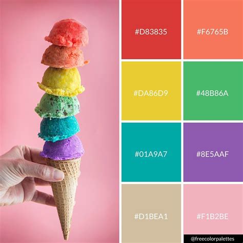 Rainbow Ice Cream Color Palette Website Color Palette Color Palette