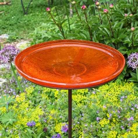 14 Cobalt Blue Glass Birdbath With Garden Stake Etsy