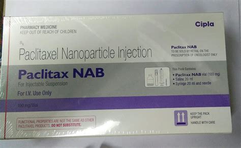 Paclitaxel Nanoparticle Paclitax Nab 100 Mg Injection Cipla At Rs 3200