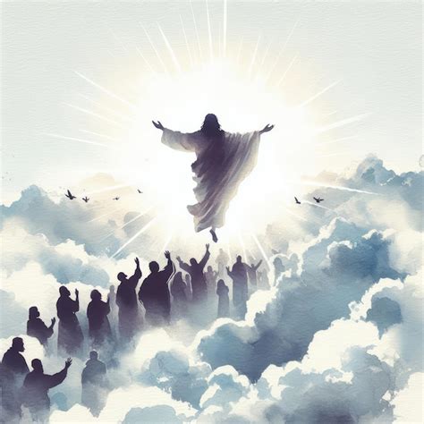 Premium Photo Minimalist Watercolor Illustration Ascension Of Jesus