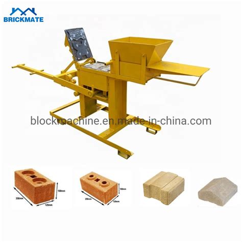 Qmr2 40 Manual Soil Clay Lego Interlocking Brick Machine China Soil