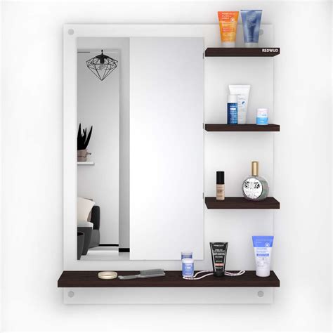 Buy Redwud Lavis Engineered Wood Matte Finish Dressing Wall Mirror With