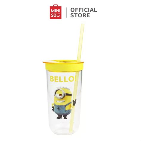 Jual MINISO BOTOL MINUM PLASTIK 600ML MINION SEDOTAN ANAK Shopee