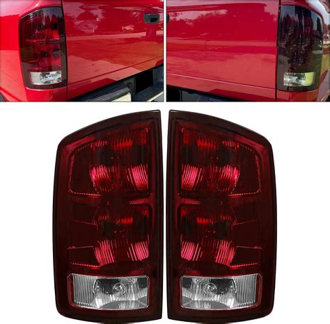 Akkon For Dodge Ram 1500 2500 3500 Pickup Truck Red Clear Tail Lights