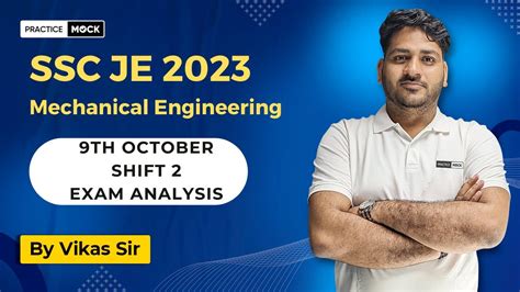 SSC JE Exam Analysis 2023 SSC JE Mechanical Paper Analysis 2023