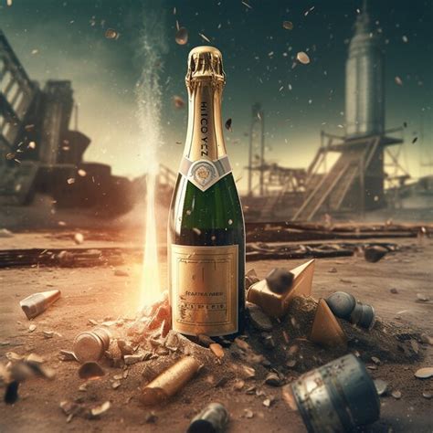 Premium Ai Image A Bottle Of Champagne With A Bottle Of Champagne On The Bottom