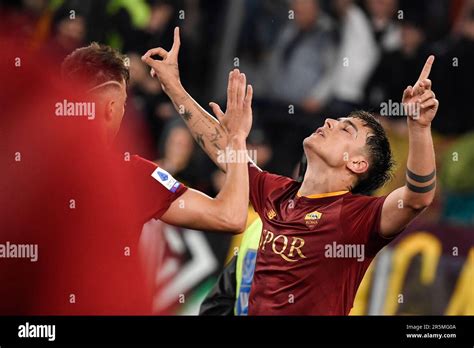 Rome Italy 04th June 2023 Paulo Dybala Of AS Roma Celebrates After