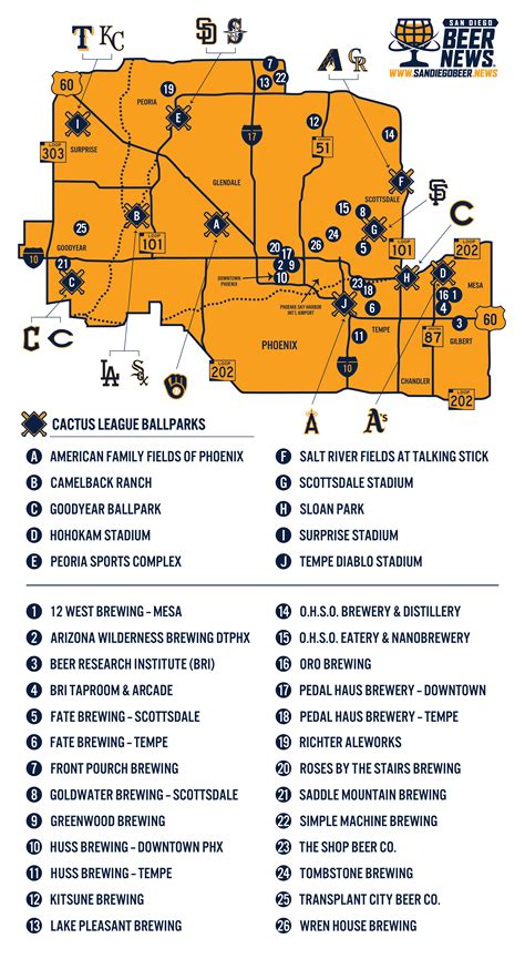 cactus league map of stadiums 7