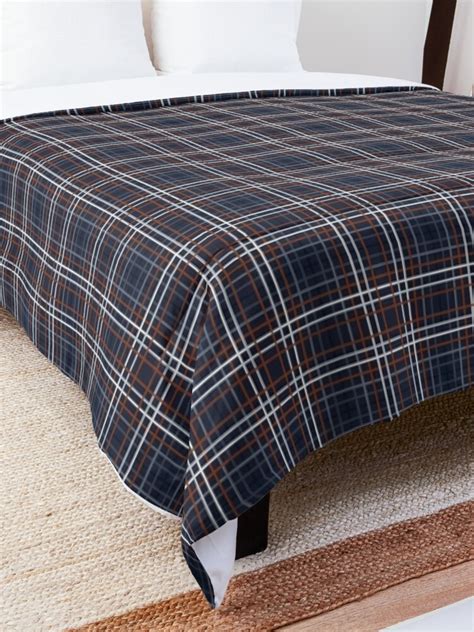 Navy Rust Grid Checks Ii Comforter By Blertadk Redbubble