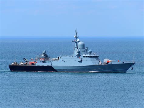 The Rfs Tsiklon A Karakurt Class Missile Corvette At The Roadstead Of