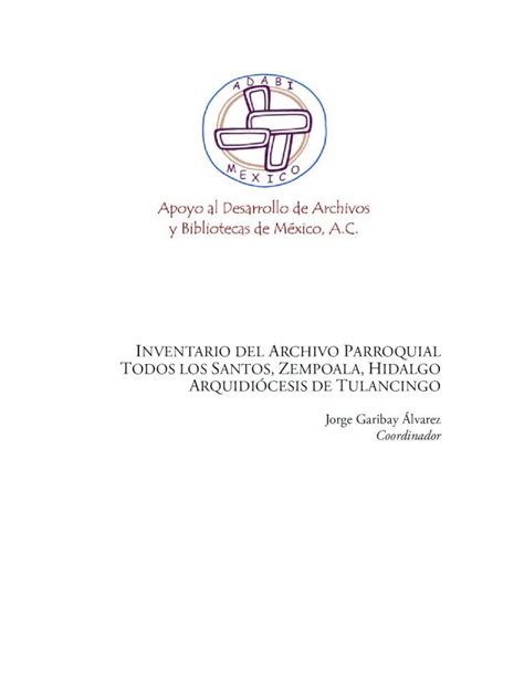 Pdf Inventario Del Archivo Parroquial Todos Los Santos M Xico