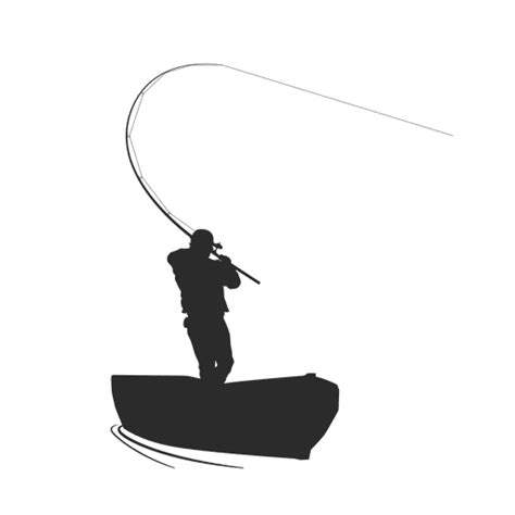 Fishing Silhouette Fisherman Fishing Pole Png Download 512512