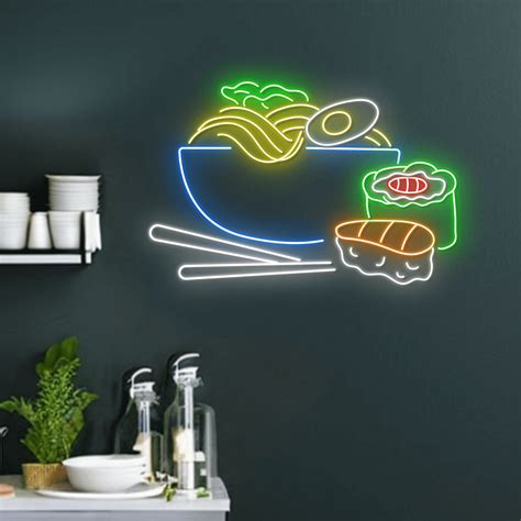 Ramen Sushi Neon Sign Japanese Restaurant Lights Decor Walmart