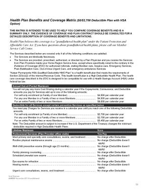 Fillable Online Brokernet Kp Health Plan Benefits And Coverage Matrix