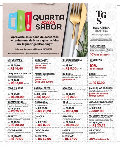 Quarta Mais Sabor Restaurantes Do Taguatinga Shopping Oferecem