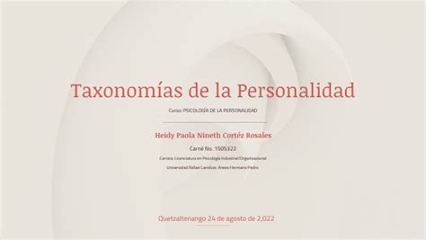 Taxonom As De La Personalidad