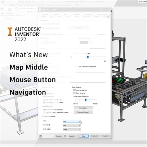 Autodesk Inventor Whats New Map Middle Mouse Button Inventor