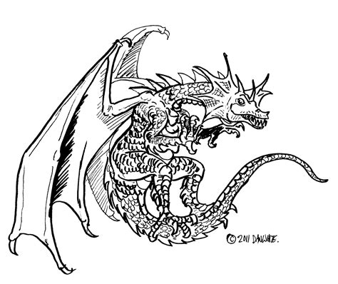 Scary Dragon Drawing at GetDrawings | Free download