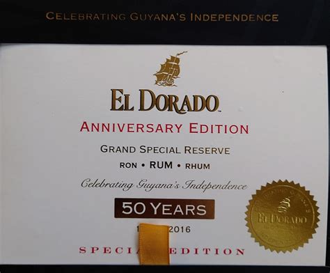 El Dorado Th Anniversary Grand Special Reserve Next Bottle