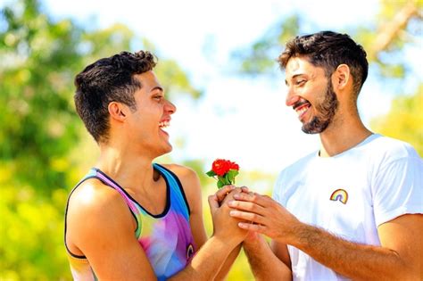 Premium Photo Happy Gay Couple Spending Time Together In Sunny Day In