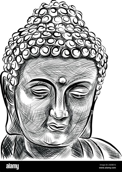 Buddha Face Black And White Clipart