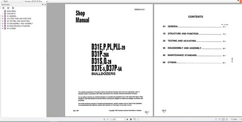 Komatsu Bulldozers D Series Shop Manual Sebm