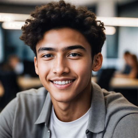 Premium AI Image | portrait close up of happy young teenage at the ...