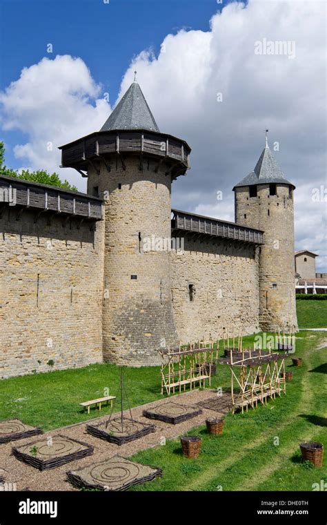 Inside the Castle of Carcassonne Stock Photo - Alamy