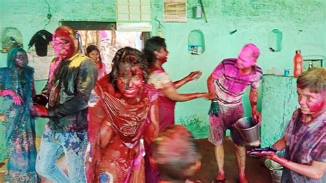 Agra Ki Famous Holi Jija Sali Dever Bhabhi Ki Jabarzast Holi 2023