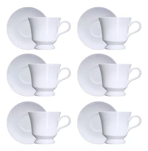 Set de 6 tazas de té con platillos Cottage Relief Porcelain Germer