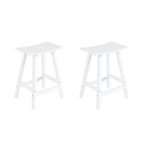 Westintrends Malibu Hdpe Outdoor Patio 29 Bar Stool Saddle Seat Set