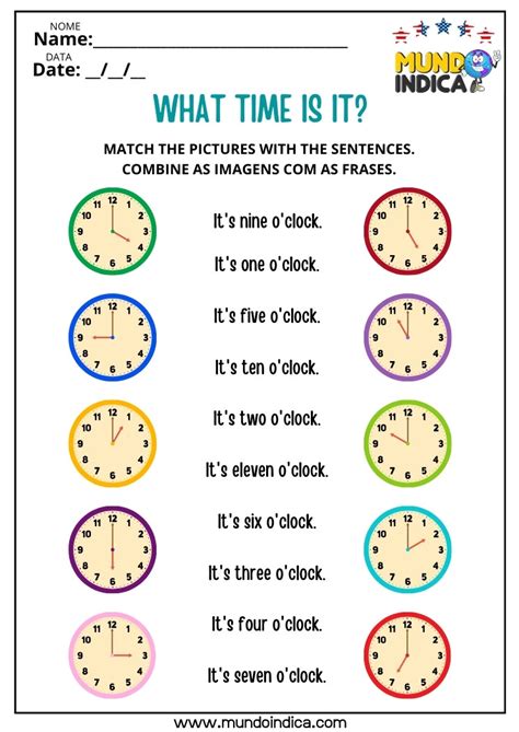 Atividades Horas Em Ingles - 11 Atividades de Inglês sobre Horas para Imprimir