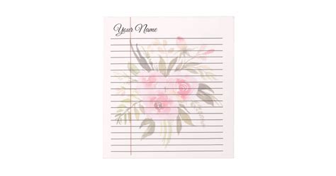 Personalized Lined Notepad Zazzle