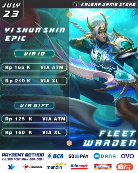 Jual Yi Sun Shin Epic Skin Fleet Warden Di Lapak Kalbar Game Store