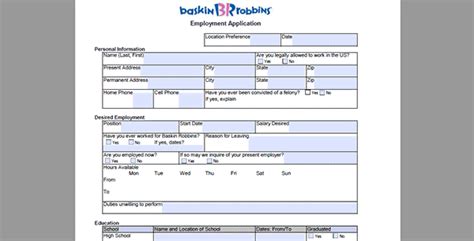 Baskin Robbins Careers Applications 2025