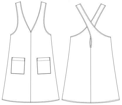 Fieldwork Patterns Katy Pinafore Dress The Fold Line Pinafore