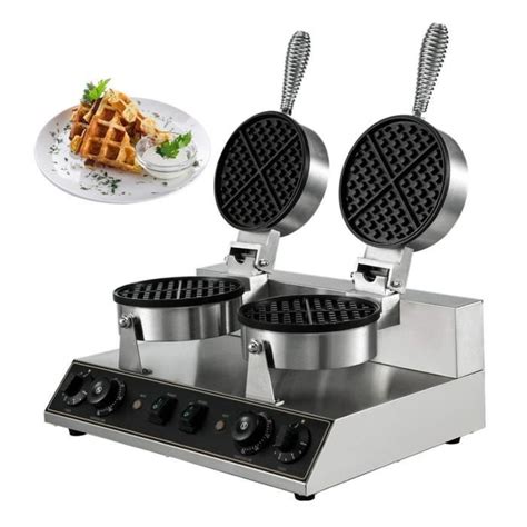 Gaufrier Commercial En Double T Tes Machine Gaufre Electrique W