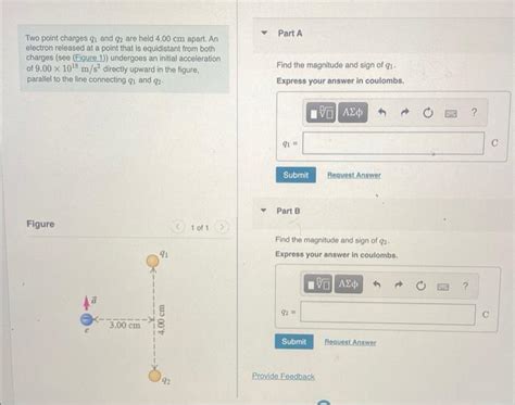 Solved Two Point Charges Q1 And Q2 Are Held 400 Cm Apart