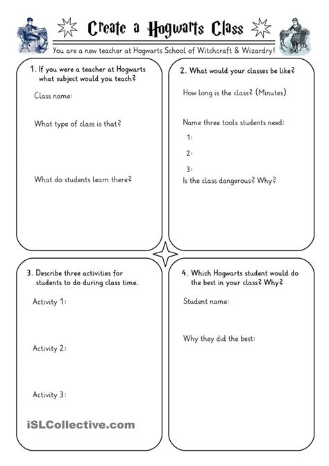 Free Harry Potter Worksheets