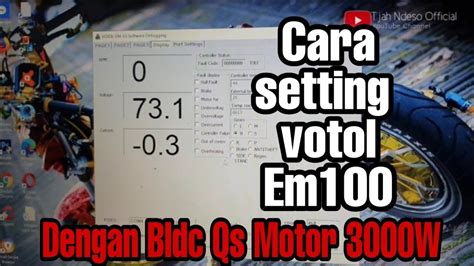 Cara Setting Votol Em Dengan Bldc Qs Motor W Baterai Biasa V