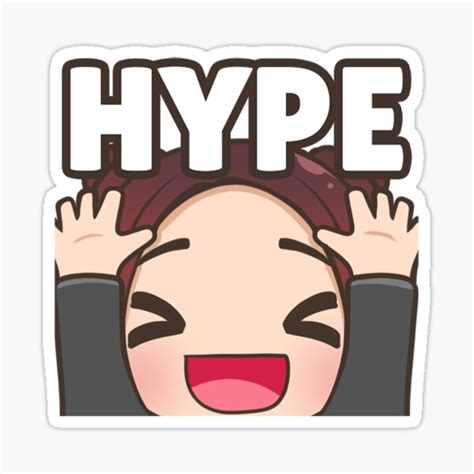 "Hype Emote" Sticker for Sale by YingYangNub | Redbubble