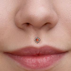 Surgical Steel Lip Ring Stud Medusa Piercing Jewelry Monroe Flat Back