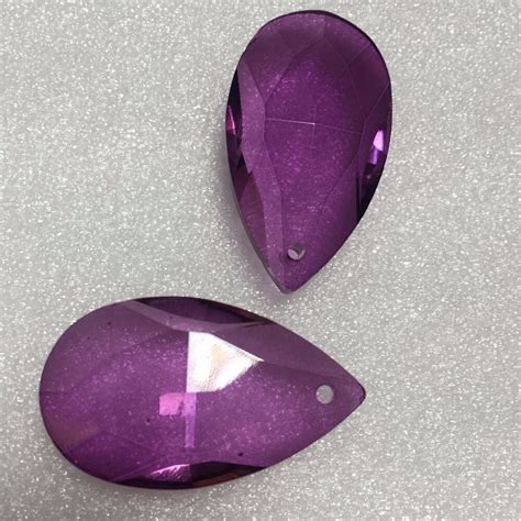 Pcs Dark Amethyst Mm Crystal Glass Angle Tear Shape Crystal