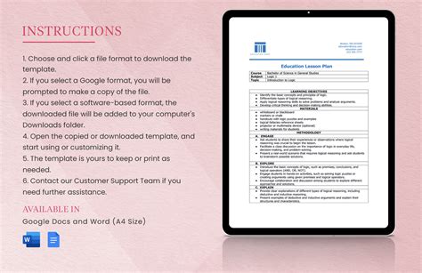 Education Lesson Plan Template in Word, Google Docs - Download | Template.net