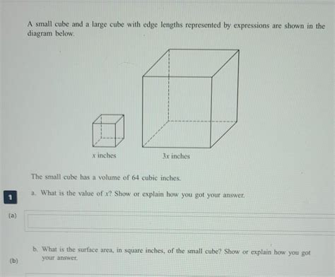 Solved A Small Cube And A Large Cube With Edge Lengths Chegg