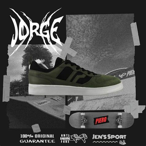 Jual Sepatu Sneakers Piero Jorge Olive Black White Shopee Indonesia